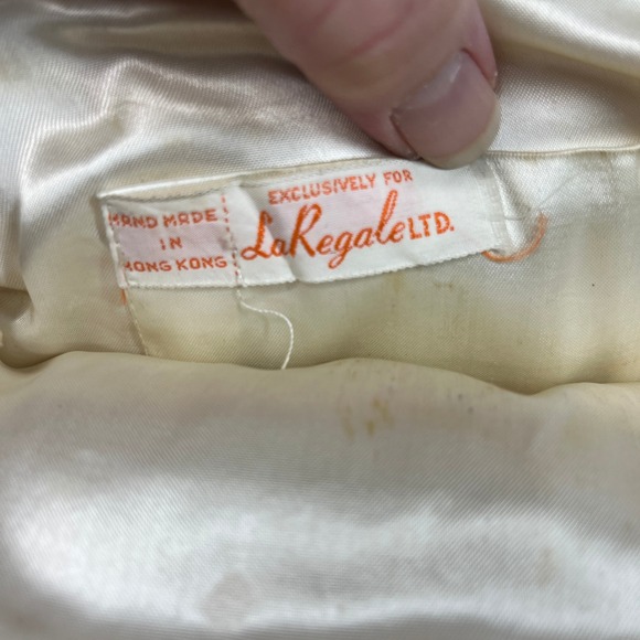 VTG 1960's LaRegale LTD Pearl Sequin Beaded Clutch Bag Gold Chain Evening Purse - Picture 4 of 10